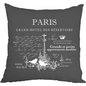 Poduszka French Home - Paris - szara