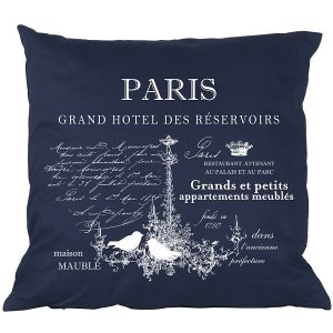 Poduszka French Home - Paris - granatowa