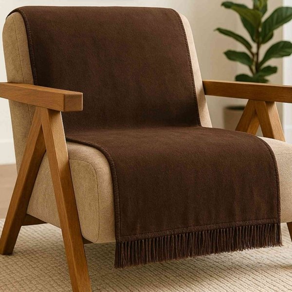 Brązowa narzuta na fotele i kanapy MOCA DESIGN