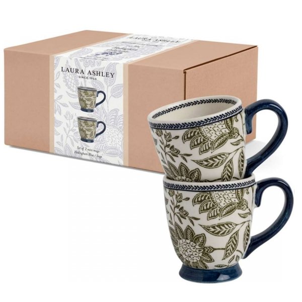 Laura Ashley Hedingham Blue Sage - komplet 2 kubków 200 ml