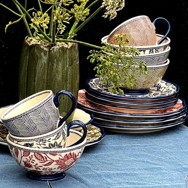 Laura Ashley Hedingham Blue Terra - komplet 2 kubków 400 ml
