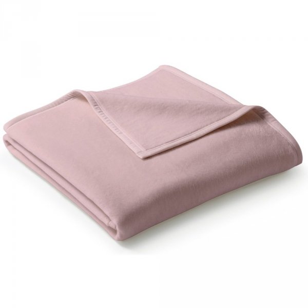 Jednokolorowy koc Biederlack Uno Cotton 150x220 - różowy