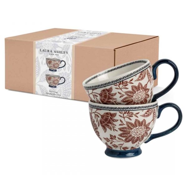 Laura Ashley Hedingham Blue Terra - komplet 2 kubków 400 ml