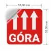 Etykieta ostrzegawcza GÓRA 55x55mm papierowa na roli (1000szt) BULK
