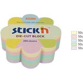 Notes STICK`N 67x67mm KWIATEK MIX 5 KOL. PASTELOWYCH, 250 kartek 21832