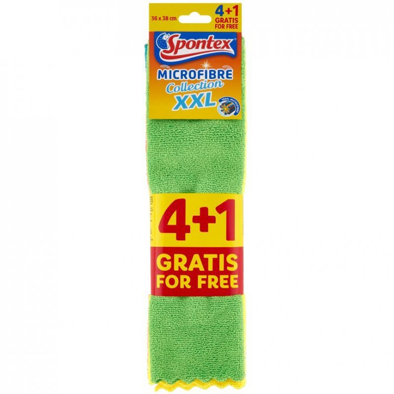 Ściereczka do kurzu MICROFIBRA XXL 36x38cm (4 sztuki + 1gratis) SPONTEX 19780039/400000018