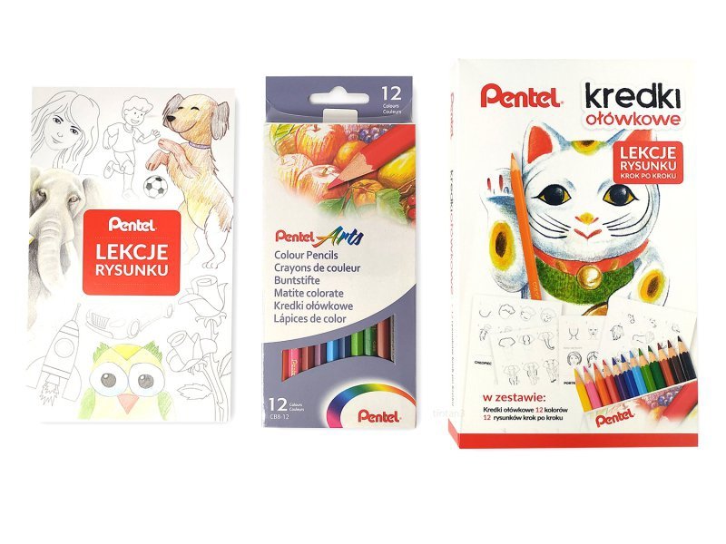 Kredki ołówkowe PENTEL 12 kolorów CB8-12