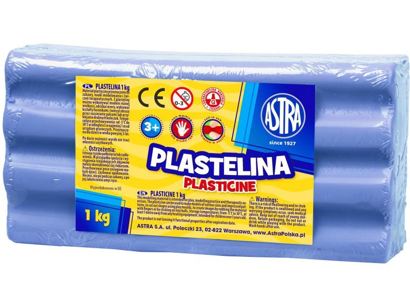 Plastelina szkolna dla dzieci 1kg błękitna 303111014 ASTRA