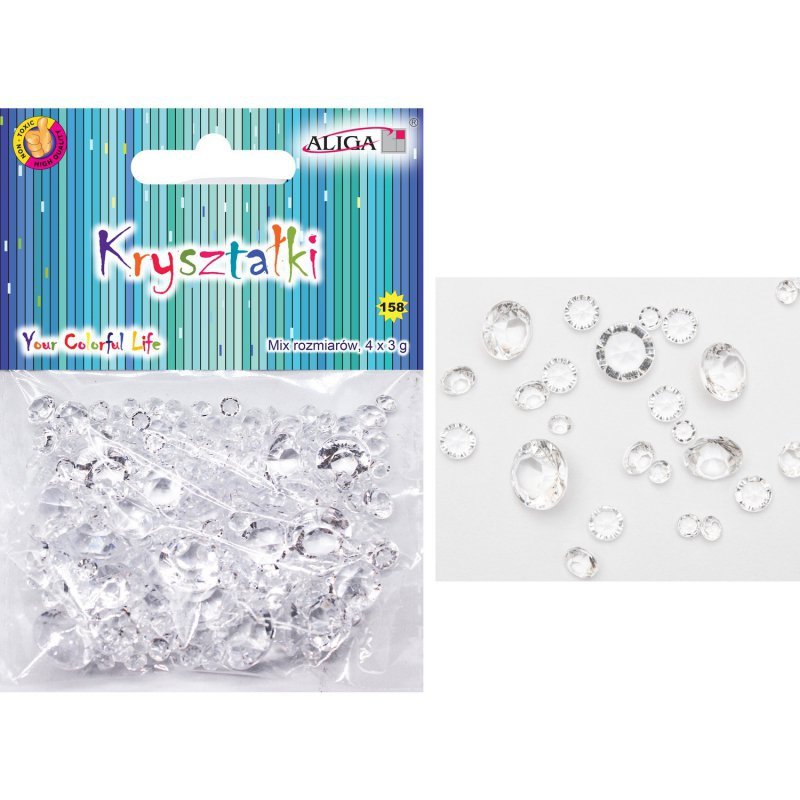 Kryształki przezroczyste mix wielkości 12g MT-7783 ALIGA