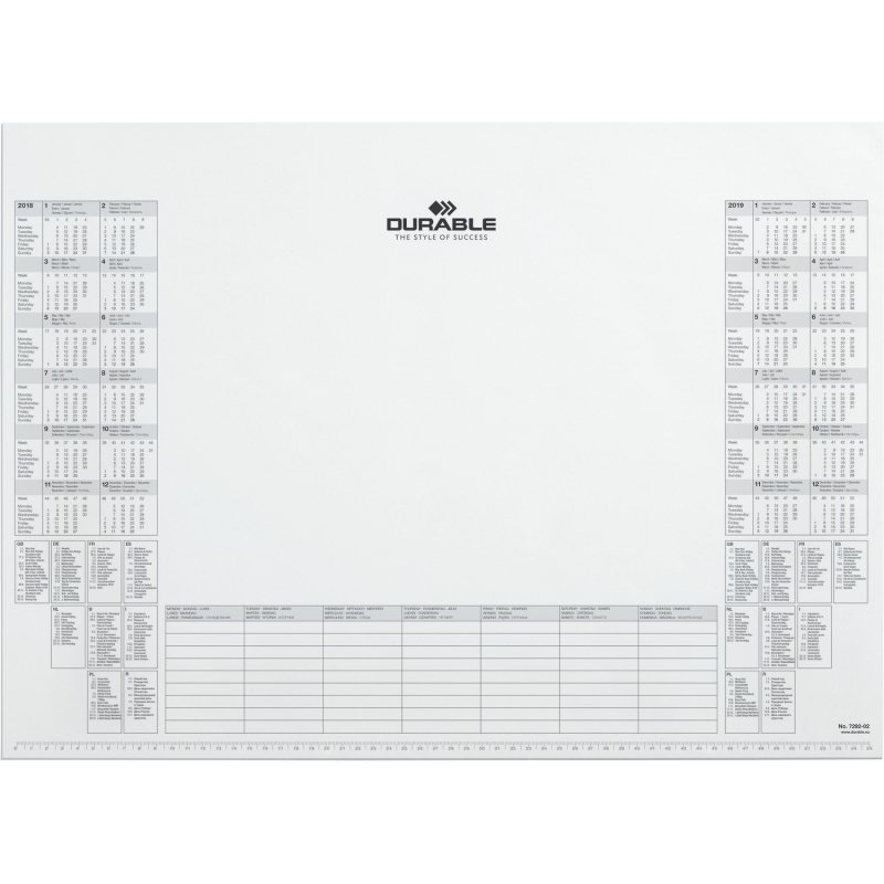 Dodatkowy wkład z kalendarzem 570x410mm do 7291 Biały 729202 DURABLE