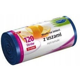 Worki na śmieci 120L z uszami wytrzymałe (20szt) niebieskie (HD-LD) STELLA ST1-WNS-9732V1