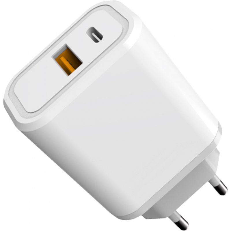 Ładowarka sieciowa 230V PLATINET 1xUSB-A + 1xUSB-C 30W biała (46002)