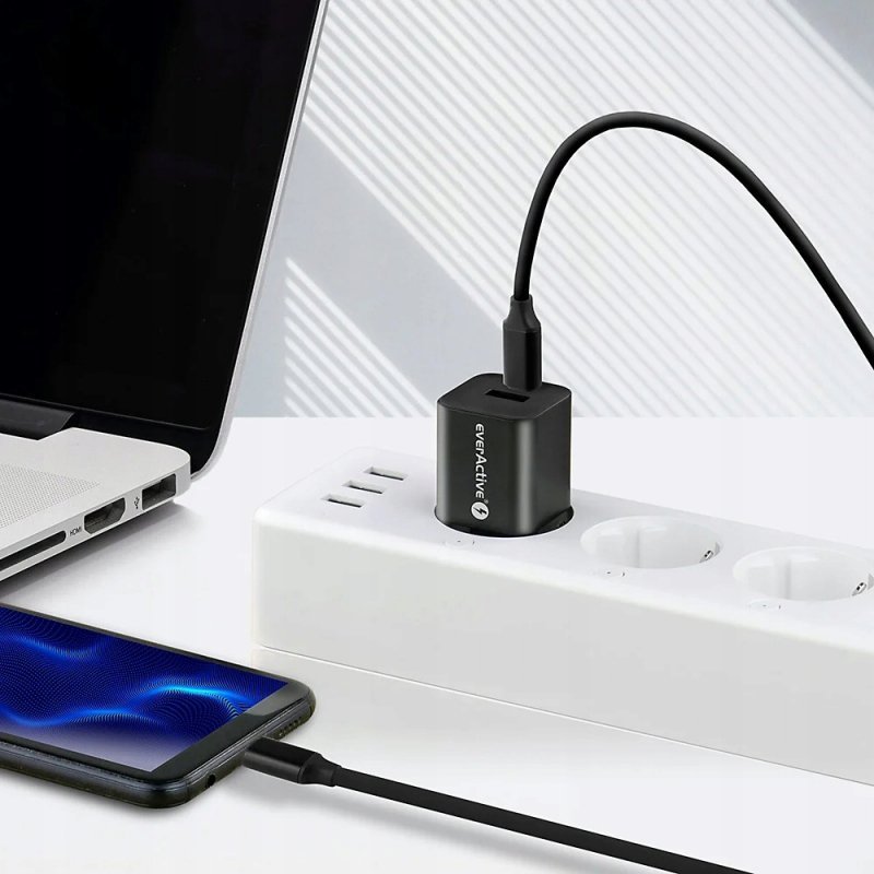 Kabel USB-C -&gt; USB-C 1m 5A 100W 10Gbps czarny EVERACTIVE (CBS-1CCD)