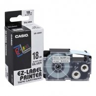 Casio taśma do drukarek etykiet, Casio, XR-18SR1, czarny druk/srebrny podkład, 18mm