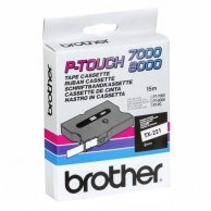 Brother oryginalna taśma do drukarek etykiet, Brother, TX-221, czarny druk/biały podkład, laminowane, 8m, 9mm
