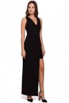 K026 Sukienka długa asymetryczna - czarna