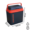 Lodówka turystyczna 20L KAMAI HORIZON, elektryczna 12/230V, kolor antracytowy z czerwonym akcentem