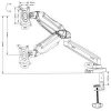 Uchwyt biurkowy do monitora Maclean MC-860 (biurkowy; 13 - 27; max. 8kg)