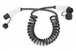 Kabel DIGITUS spiralny do ładowania pojazdów elektrycznych EV/PHEV, Typ2-Typ2, jednofazowy 230V, 32A, 7.4kW, 7,5m