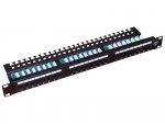 Patch panel A-LAN z półką, czarny PK013 (1U; 19; kat. 5e; UTP; 24xRJ-45)