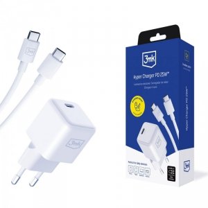 Ładowarka sieciowa 3mk Hyper Charger PD 25W + kabel C-C - USZ OPAK