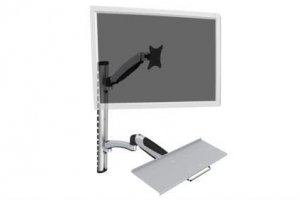 Ramię naścienne pojedyncze DIGITUS, 1xLCD + klawiatura, max. 27 i 8kg, uchylno-obrotowe 360° (PIVOT)