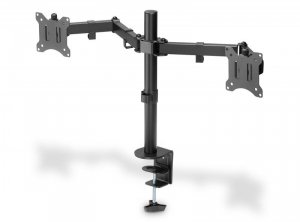 Uchwyt biurkowy podwójny (zacisk) DIGITUS 2xLCD max. 32max. 2x 8kg uchyl.-obrot quick-release