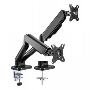 Uchwyt biurkowy 2xLCD/LED Techly 17-32 2x(2-9kg) Amortyzator gazowy