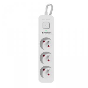 Listwa zasilająca Defender SFS 131 1,5 m, 3 gniazda, biała