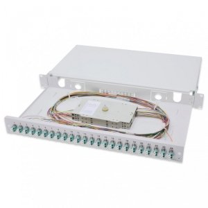 Przełącznica światłowodowa/Panel krosowy DIGITUS z wyposażeniem 19'' 1U, 24x LC dx, OM3, pigtaile, adaptery, tacki, wy