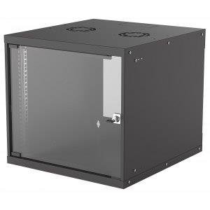 Szafa wisząca Intellinet BASIC, 9U, 540/560, Rack 19, szklane drzwi, FLATPACK, czarna