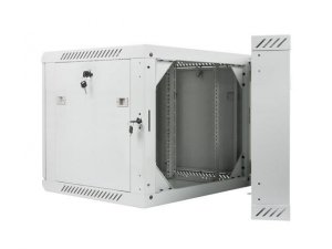 Szafa instalacyjna Rack dwusekcyjna wisząca 19 9U 600x600 szara Lanberg (flat pack)