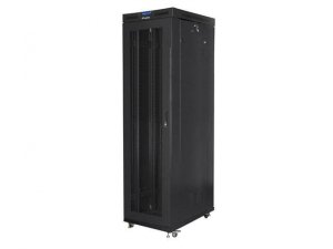 Szafa instalacyjna Rack stojąca 19 47U 800x1000 Drzwi Perforowane czarna Lanberg (flat pack) LCD