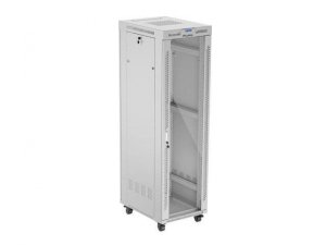 Szafa instalacyjna Rack stojąca 19 42U 600x800 szara drzwi szklane LCD Lanberg (flat pack)