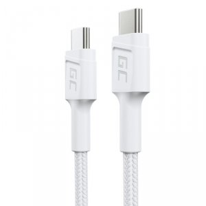 GREEN CELL KABEL KABGC31W GC POWERSTREAM USB-C - USB-C 30CM, POWER DELIVERY 60W, ULTRA CHARGE, QC 3.0, BIAŁY