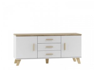 Komoda LOTTA 150 2D3S biały+ dąb sonoma