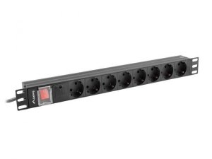 LANBERG LISTWA ZASILAJĄCA RACK PDU 19 (1U, 16A, 8X SHUKO, 2M, CZARNA) PDU-08F-0200-BK