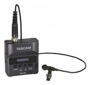 Tascam DR-10L - Cyfrowy rejestrator Tascam typu body-pack z mikrofonem lavalier (biały)