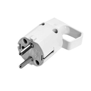 Wtyczka 325-01 z uchem, z uziemieniem uni-schuko 16A 250V IP20 BIAŁA VIPLAST 325-01