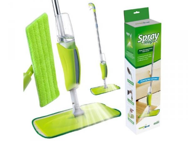 Mop ze spryskiwaczem Greenblue GB830 zawiera 2 wzmocnione wkłady microfibra