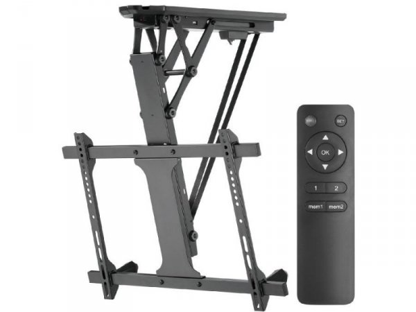 Uchwyt do TV elektryczny sufitowy Maclean MC-880 do pochyłych ścian 32&quot;-70&quot; 35kg max pilot max VESA 600x411