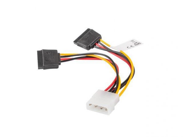 Kabel zasilający Lanberg Molex(M) -&gt; 2x SATA(F) 0,15m