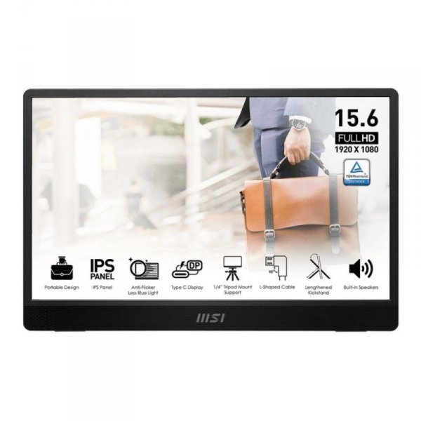 Monitor MSI 15,6&quot; PRO MP161 E2U IPS FHD 60Hz MiniHDMI 2xUSB-C głośniki