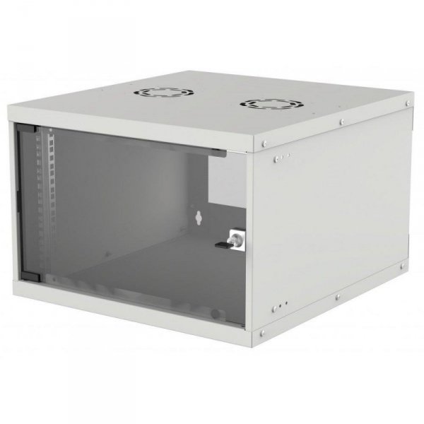 Szafa wisząca Intellinet BASIC, 6U, 540x400, Rack 19&quot;, szklane drzwi, FLATPACK, szara