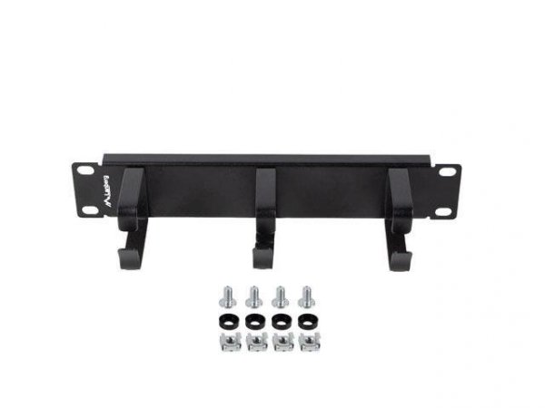 Organizer kabli Lanberg 19&quot; 1U z 3 metalowymi uchwytami typ B Czarny