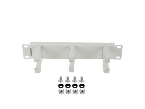Organizer kabli Lanberg 10&quot; 1U z 3 metalowymi uchwytami typ B Szary