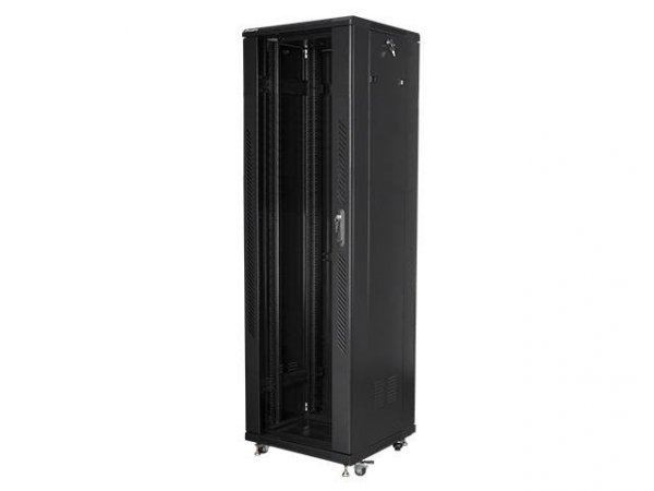 Szafa instalacyjna Rack stojąca 19&quot; 42U 600x600 czarna Lanberg (flat pack)