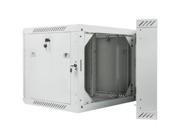 Szafa instalacyjna Rack dwusekcyjna wisząca 19&quot; 9U 600x600 szara Lanberg (flat pack)
