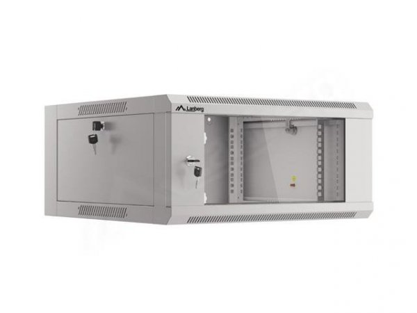 Szafa instalacyjna Rack wisząca 19&quot; 4U 570x600 szybki montaż szara Lanberg (flat pack)