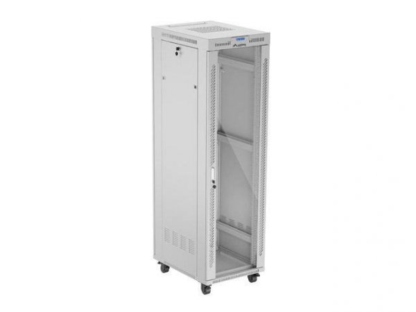 Szafa instalacyjna Rack stojąca 19&quot; 42U 600x800 szara drzwi szklane LCD Lanberg (flat pack)